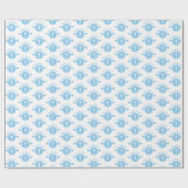 Maßgeschneidertes, blaues Kind Gottes Taufe Geschenkpapier (Flach)