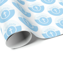 Maßgeschneidertes, blaues Kind Gottes Taufe Geschenkpapier