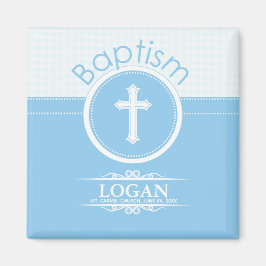 Maßgeschneidertes, blaues Kind Gottes Taufe Magnet