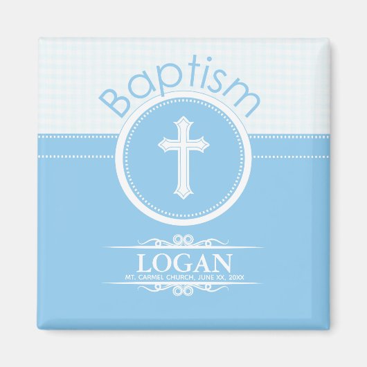 Maßgeschneidertes, blaues Kind Gottes Taufe Magnet (Vorne)