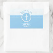 Maßgeschneidertes, blaues Kind Gottes Taufe Rechteckiger Aufkleber (Tasche)