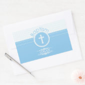 Maßgeschneidertes, blaues Kind Gottes Taufe Rechteckiger Aufkleber (Umschlag)