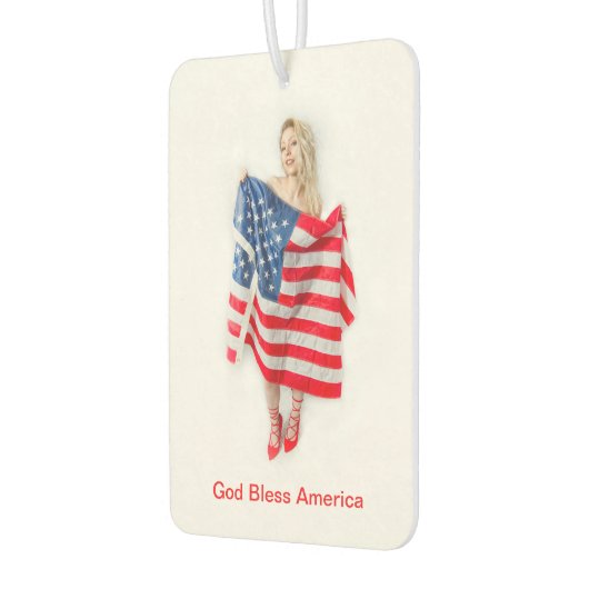 Maßgeschneidertes "Bless America Flag Girl" Autolufterfrischer (Links)