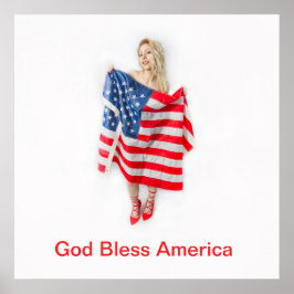 Maßgeschneidertes "Bless America Flag Girl" Poster