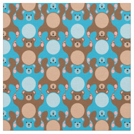 Maßgeschneidertes Blue Brown Teddy Bärentesselung  Stoff