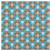 Maßgeschneidertes Blue Brown Teddy Bärentesselung  Stoff (Muster)