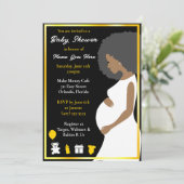 Maßgeschneidertes Blue Gold | Schwangere herunterl Einladung (Stehend Vorderseite)