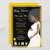 Maßgeschneidertes Blue Gold | Schwangere herunterl Einladung (Vorne/Hinten)