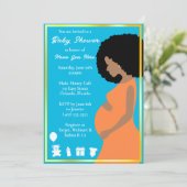 Maßgeschneidertes Blue Gold | Schwangere herunterl Einladung (Stehend Vorderseite)