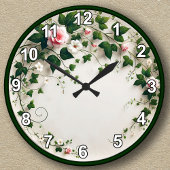 Maßgeschneidertes Blumendesign Runde Wanduhr