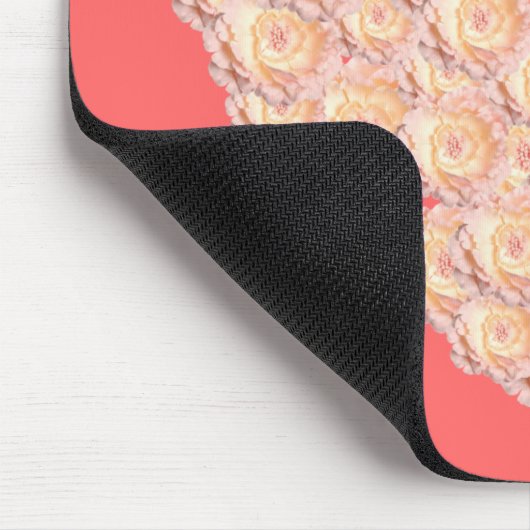 Maßgeschneidertes Blumenherz Mousepad (Ecke)