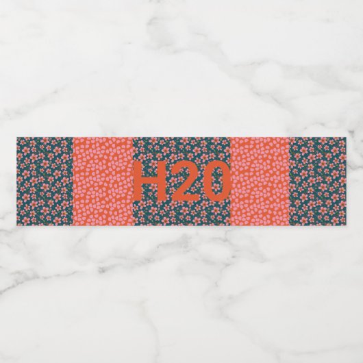 Maßgeschneidertes Blumensiegel Wasserflaschenetikett (Einzelnes Label)