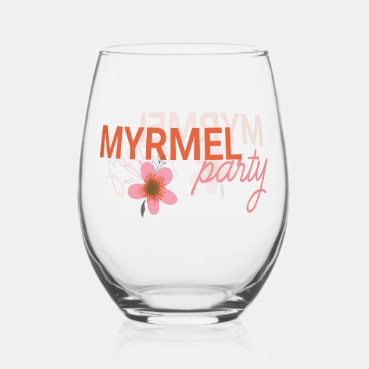 Maßgeschneidertes Blumensommer-Party Weinglas Ohne Stiel (Rückseite)