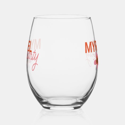 Maßgeschneidertes Blumensommer-Party Weinglas Ohne Stiel (Links)