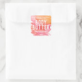 Maßgeschneidertes Body Butter Etikett Quadratischer Aufkleber (Tasche)