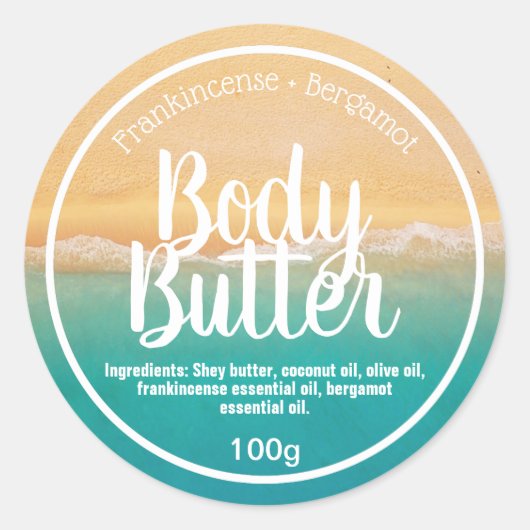 Maßgeschneidertes Body Butter Etikett Runder Aufkleber (Vorderseite)