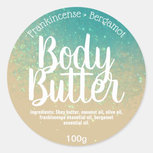 Maßgeschneidertes Body Butter Etikett Runder Aufkleber (Vorderseite)
