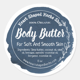 Maßgeschneidertes Body Butter Label Handmade Busin Runder Aufkleber