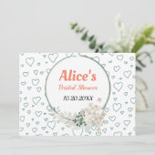 Maßgeschneidertes Brautparty für moderne Blumenrah Einladung (Stehend Vorderseite)