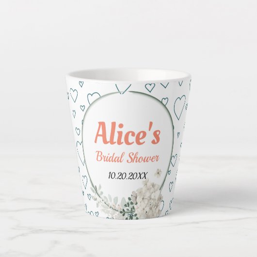 Maßgeschneidertes Brautparty für moderne Blumenrah Milchtasse (Vorderseite)