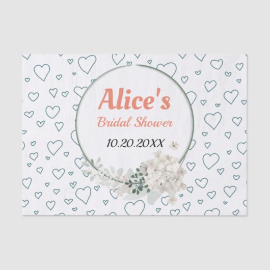 Maßgeschneidertes Brautparty für moderne Blumenrah Seidenpapier (Vorderseite)