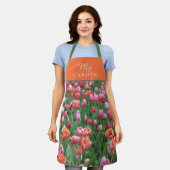 Maßgeschneidertes Bright Orange, Pink & Green Tuli Schürze (Getragen)