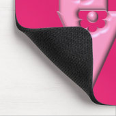 Maßgeschneidertes Bubblegum Pink 3D LIEBE Square Mousepad (Ecke)