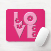 Maßgeschneidertes Bubblegum Pink 3D LIEBE Square Mousepad (Mit Mouse)