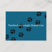 Maßgeschneidertes Cattery Business Card Blaues Des Visitenkarte (Rückseite)
