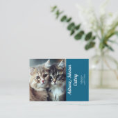 Maßgeschneidertes Cattery Business Card Blaues Des Visitenkarte (Stehend Vorderseite)