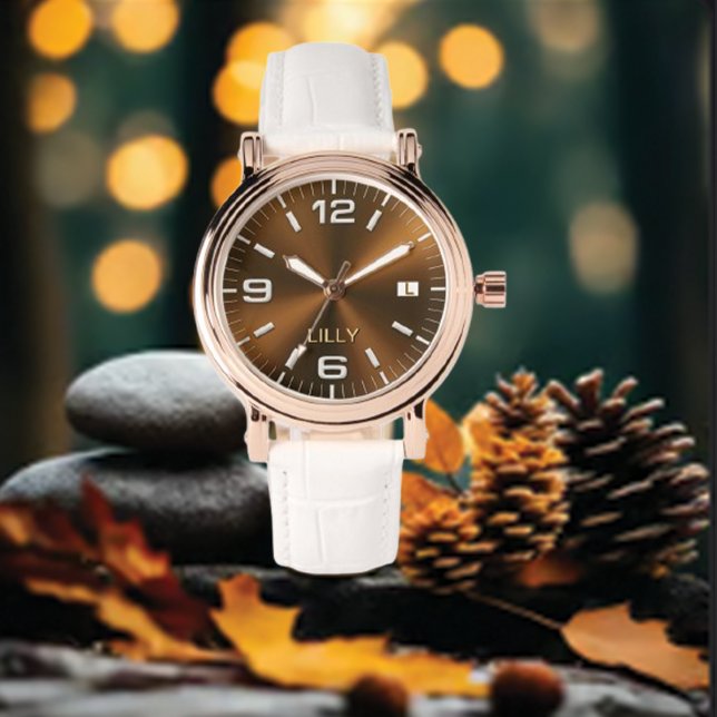 Maßgeschneidertes Chic Monogram Girly Gold Metal Armbanduhr (Von Creator hochgeladen)