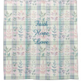 Maßgeschneidertes Christliches Zitat Kariert Duschvorhang (Vorderseite)