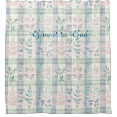 Maßgeschneidertes Christliches Zitat Kariert Duschvorhang (Vorderseite)