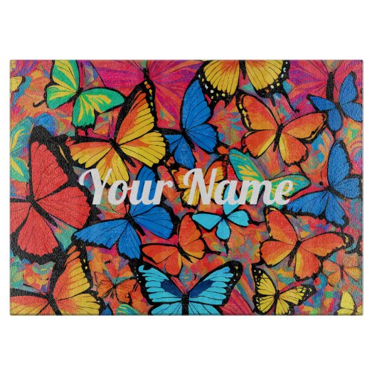 Maßgeschneidertes Chromatisches Flatterglas Schneidebrett (Vorderseite)