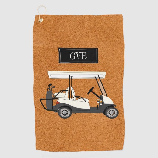 Maßgeschneidertes Clip-On-Golf-Handtuch mit Initia Golfhandtuch (Vorderseite)
