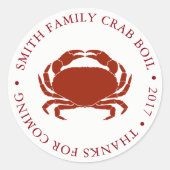Maßgeschneidertes Crab Boil Event White Runder Aufkleber (Vorderseite)