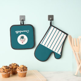 Maßgeschneidertes Crispe Cupcake Bäckerei Ofenhandschuh & Topflappen-Set