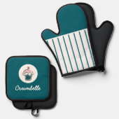 Maßgeschneidertes Crispe Cupcake Bäckerei Ofenhandschuh & Topflappen-Set (Vorderseite/Rückseite)