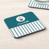 Maßgeschneidertes Cupcake Bakery Store Untersetzer (Linke Seite)