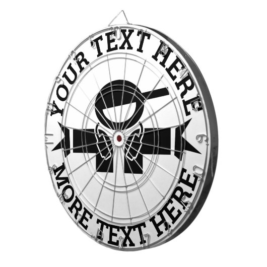 Maßgeschneidertes Dartboard mit coolem DJ-Logo Dartscheibe (Vorderseite rechts)