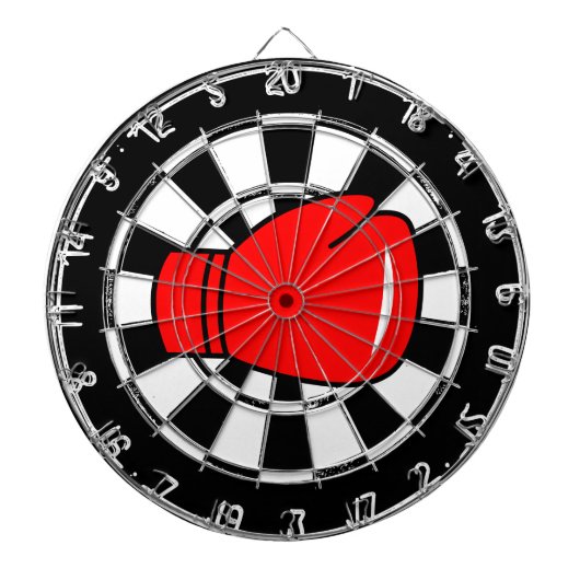Maßgeschneidertes Dartboard mit rotem Boxhandschuh Dartscheibe (vorne)