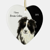 Maßgeschneidertes Datum I Liebe Grenz Colliese Hun Keramik Ornament (Rechts)