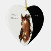 Maßgeschneidertes Datum in der Liebe Pferde Wasser Keramik Ornament (Rechts)