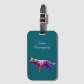 Maßgeschneidertes, digitales geometrisches Wolfsbl Gepäckanhänger (Vorderseite Vertikal)