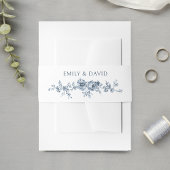 Maßgeschneidertes Elegantes Gravur Blue Floral Einladungsbanderole