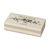 Maßgeschneidertes Elegantes Gravur Blue Floral Gummistempel (Stempel)