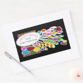 Maßgeschneidertes Etikett für Candy Monogram Rechteckiger Aufkleber (Umschlag)