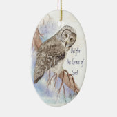 Maßgeschneidertes Eule, das für die Gnade Gottes Z Keramik Ornament (Rechts)