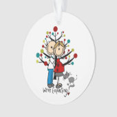 Maßgeschneidertes Expectant-Paar mit Kat-Acrylschm Ornament (Vorderseite)