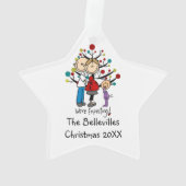 Maßgeschneidertes Expectant-Paar und Acrylschmuck Ornament (Rückseite)